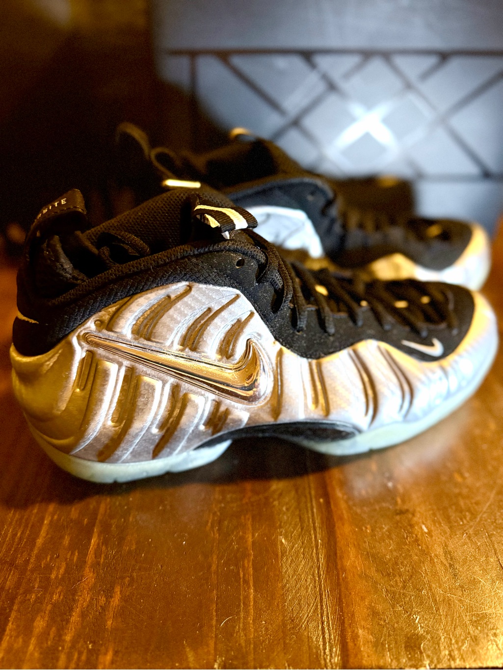 Deadstock Nike Air Foamposite Pro "Silver Surfer" Sneakers - 9.5m